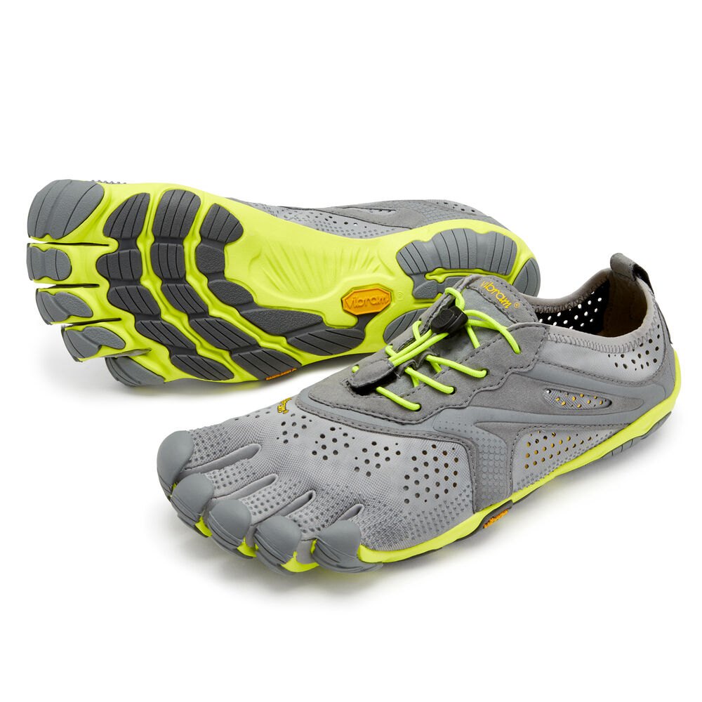 Vibram Five Fingers Mens Hiking Shoes - Grey/Green - V-Run - 42309-IFHX